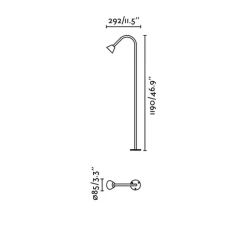Lampadaire d'extérieur, borne, Lily 1190, noir, IP65, LED, 2700K, 154 lm, Ø8,5cm, H119cm - Faro