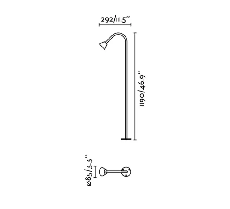 Lampadaire d'extérieur, borne, Lily 1190, noir, IP65, LED, 2700K, 154 lm, Ø8,5cm, H119cm - Faro