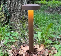 Lampadaire d'extérieur, Borne Soft 45, Corten, IP65, Ø15cm, H45cm-B.lux