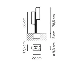 Lampadaire d'extérieur, Class, 2805, noir mat, IP65, LED, dim, DALI, 2700K, 2376 lm, L22cm, H78,5cm - Vibia