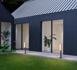 Lampadaire d'extérieur, Class, 2800, noir mat, IP65, LED, dim, bouton-poussoir, 2700K, 495 lm, L22cm, H78,5cm - Vibia