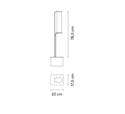 Lampadaire d'extérieur, Class, 2800, noir mat, IP65, LED, dim, bouton-poussoir, 2700K, 495 lm, L22cm, H78,5cm - Vibia