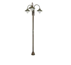 Lampadaire d'extérieur et candélabre, Patio Cage 3317, Laiton vieilli, IP44, Ø30cm, H270cm - Moretti Luce