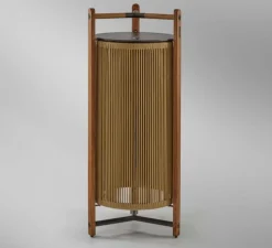 Lampadaire d'extérieur, Kando P/111/R sans fil, corde, Teck, IP44, LED, dim, 2200-2400-2700K, 680 lm, Ø49cm, H111cm - Bover