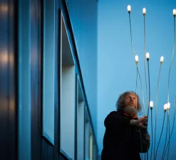 Lampadaire d'extérieur, mini mini, vert de gris, H200cm, IP55 - LED, 2700K, 85lm - Zava