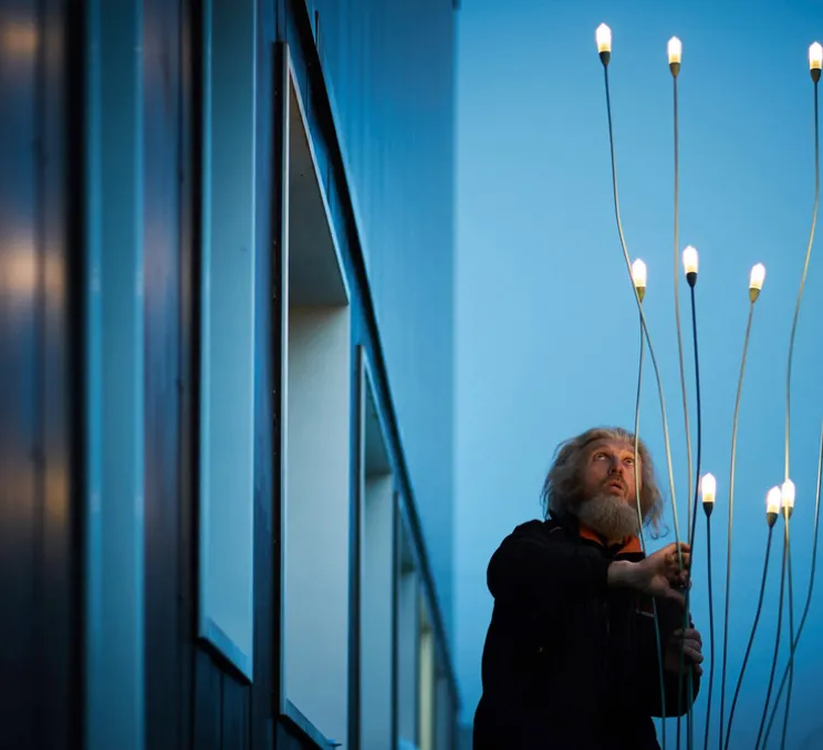 Lampadaire d'extérieur, mini mini, vert de gris, H200cm, IP55 - LED, 2700K, 85lm - Zava