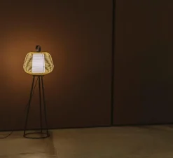 Lampadaire d'extérieur, Nara, beige, IP65, Ø56cm, H120cm - Faro