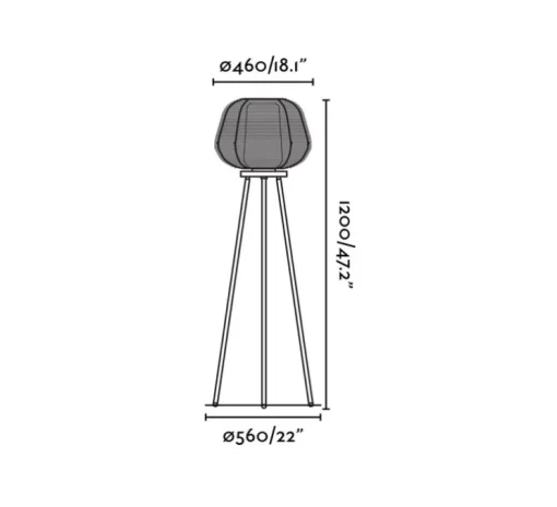 Lampadaire d'extérieur, Nara, rouille, IP65, Ø56cm, H120cm - Faro