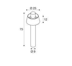 Lampadaire d'extérieur, Photoni 75, rouille, IP65, Ø25cm, H75cm - SLV