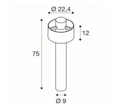 Lampadaire d'extérieur, Photoni , noir, IP65, Ø22,4cm, H75cm - SLV