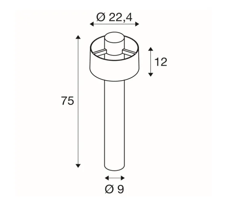 Lampadaire d'extérieur, Photoni , noir, IP65, Ø22,4cm, H75cm - SLV