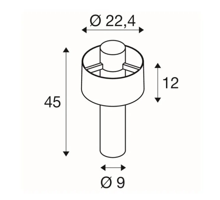 Lampadaire d'extérieur, Photoni , noir, IP65, Ø22,4cm, H45cm - SLV