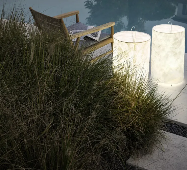 Lampadaire d'extérieur, Ripple 195, blanc, IP67, LED, Ø37cm, H70cm - Gervasoni