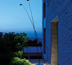 Lampadaire d'extérieur, Sampei 440 outdoor, noir mat, IP65, LED, 3000K, 639lm, L230cm, H366cm - Davide Groppi
