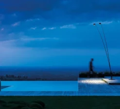 Lampadaire d'extérieur, Sampei 440 outdoor, noir mat, IP65, LED, 3000K, 639lm, L230cm, H366cm - Davide Groppi
