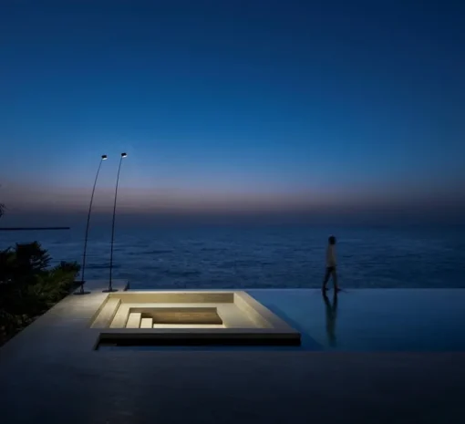 Lampadaire d'extérieur, Sampei 440 outdoor, noir mat, IP65, LED, 3000K, 639lm, L230cm, H366cm - Davide Groppi