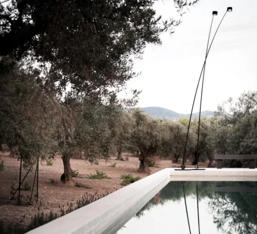 Lampadaire d'extérieur, Sampei 440 outdoor, noir mat, IP65, LED, 3000K, 639lm, L230cm, H366cm - Davide Groppi