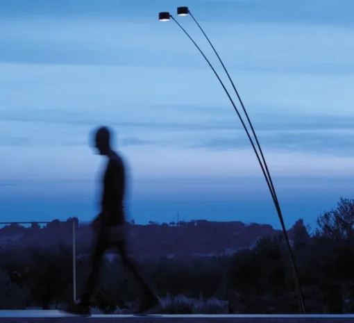 Lampadaire d'extérieur, Sampei 440 outdoor, noir mat, IP65, LED, 3000K, 639lm, L230cm, H366cm - Davide Groppi