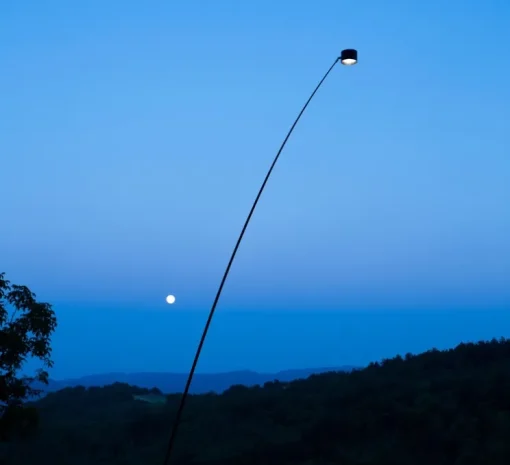 Lampadaire d'extérieur, Sampei 440 outdoor, noir mat, IP65, LED, 3000K, 639lm, L230cm, H366cm - Davide Groppi