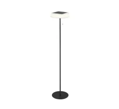 Lampadaire d'extérieur, solaire, Jin, noir, IP54, LED, dim, 3000K, 180 lm, Ø30cm, H147,6cm - Nedgis