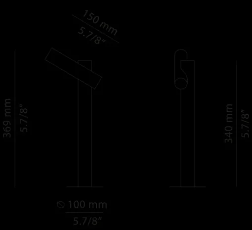 Lampadaire d'extérieur, Tik p-4097X, vert pâle, IP65, LED, 3000K, 763 lm, L10cm, H36,9cm - Estiluz