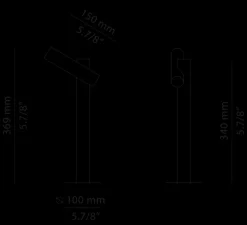 Lampadaire d'extérieur, Tik p-4097X, noir anthracite, IP65, LED, 3000K, 763 lm, L10cm, H36,9cm - Estiluz