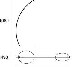 Lampadaire, Diphy, transparent, LED, dim, 3000K, 3294 lm, L193,3cm, H196,2cm - Stilnovo