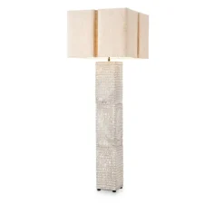 Lampadaire, Division, céramique raku, blanc craquelé, L60cm, H165cm - Eichholtz