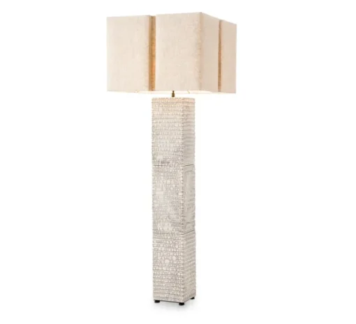 Lampadaire, Division, céramique raku, blanc craquelé, L60cm, H165cm - Eichholtz