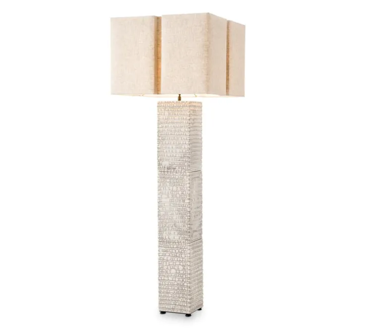 Lampadaire, Division, céramique raku, blanc craquelé, L60cm, H165cm - Eichholtz