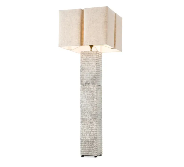 Lampadaire, Division, céramique raku, blanc craquelé, L60cm, H165cm - Eichholtz