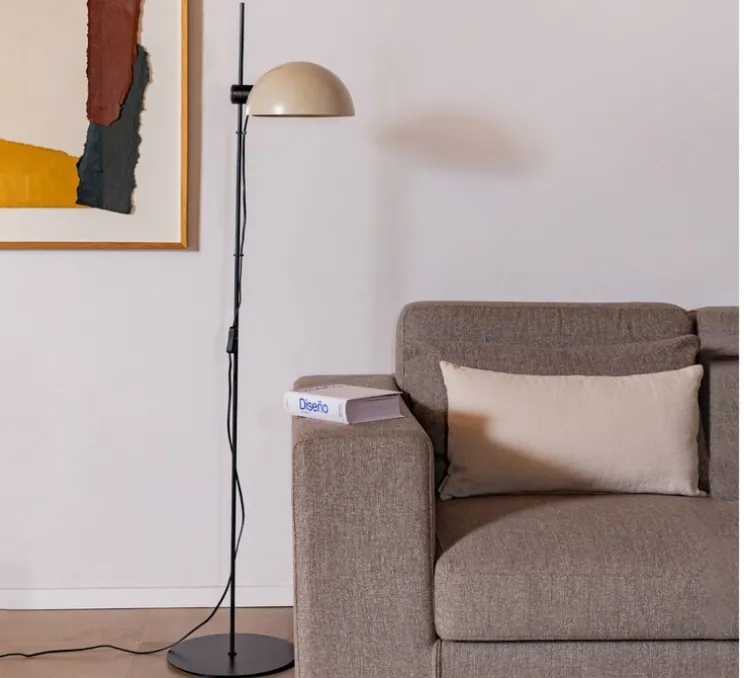 Lampadaire, Dominica, beige, Ø25cm, H150cm - Faro