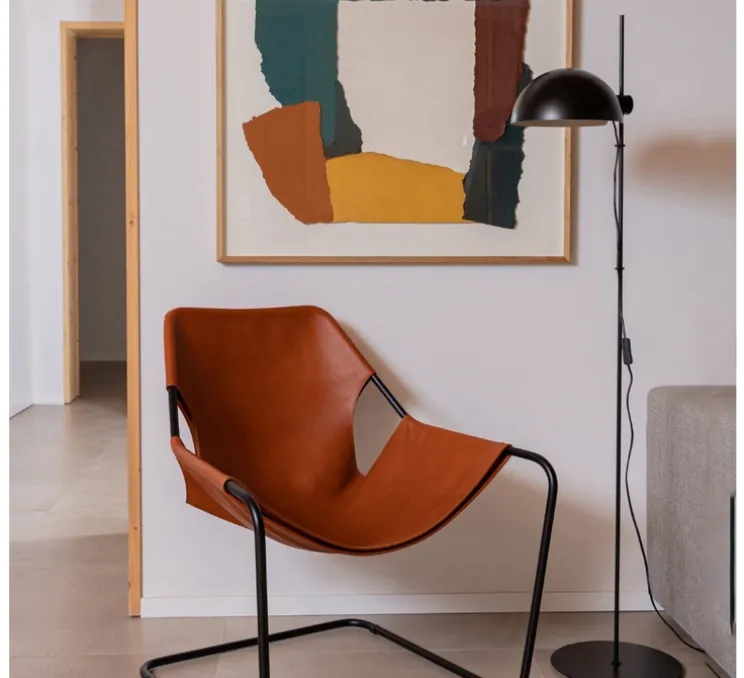 Lampadaire, Dominica, noir mat, Ø25cm, H150cm - Faro