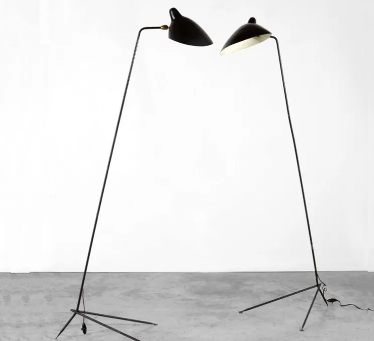 Lampadaire, droit , noir, H160cm - Serge Mouille