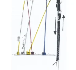 Lampadaire, Elastica, bleu, IP40, LED, dim, 2700K, 2662 lm, L3,5cm, H300cm - Martinelli Luce