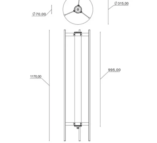 Lampadaire, Elgar Floor 1000, laiton, noir, LED, dim, 2700K, 1050 lm, Ø31,5cm, H117cm - Sammode