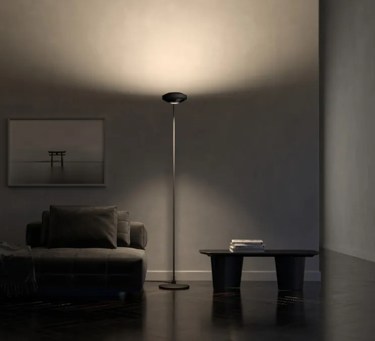 Lampadaire, Elle LED 1, Black Soft Touch, LED, dim, 2700K, 2280 lm, Ø23cm, H180cm - Lumina