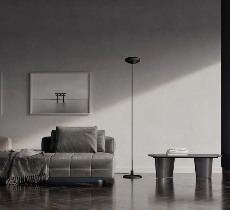 Lampadaire, Elle LED 1, Black Soft Touch, LED, dim, 2700K, 2280 lm, Ø23cm, H180cm - Lumina