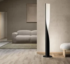 Lampadaire, Evita floor, noir, LED, 2700K, 6000lm, Ø34,5cm, H190cm - KDLN