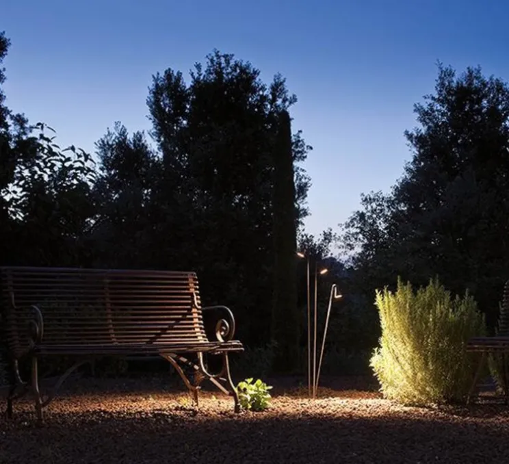 Lampadaire extérieur,Brisa, laqué oxydé mat, IP65,LED, 2700K, 598lm, Ø22cm, H99.5cm - Vibia