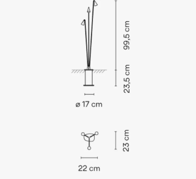 Lampadaire extérieur,Brisa, laqué oxydé mat, IP65,LED, 2700K, 598lm, Ø22cm, H99.5cm - Vibia