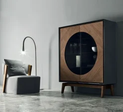 Lampadaire, Flexiled, cuir noir, LED, dim, 2700K, 800 lm, Ø37cm, H203cm - Contardi