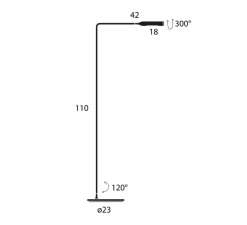 Lampadaire, Flo, blanc mat, LED, dim, 2700K, 302 lm, L42cm, H110cm - Lumina