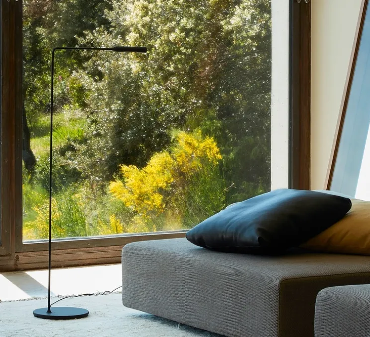 Lampadaire, Flo Lounge, Black Soft Touch, LED, dim, 2700K, 201 lm, L42cm, H100cm - Lumina