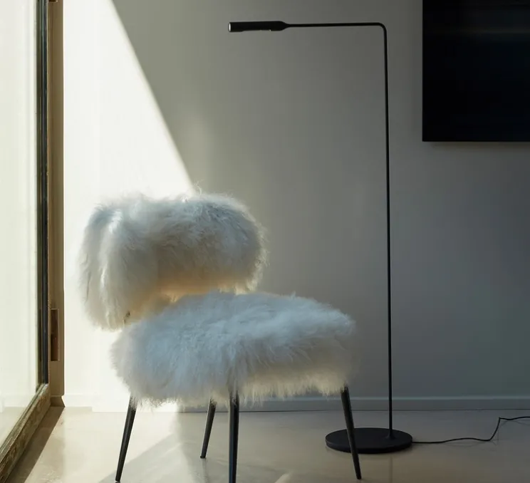 Lampadaire, Flo Lounge, Black Soft Touch, LED, dim, 2700K, 201 lm, L42cm, H100cm - Lumina