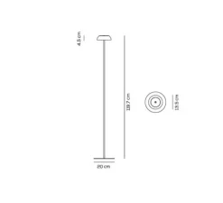 Lampadaire, Float, poudre de mauve, blanc, IP55, LED, dim, 2700K, 200 lm, Ø20cm, H119,7cm - Axolight