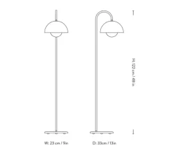 Lampadaire, Flowerpot VP12, noir mat, L23cm, H122cm - Andtradition