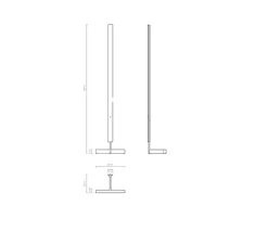 Lampadaire, F-Model, acier bleui, LED, dim, 2700K, 2050 lm, L37cm, H164cm - Anour