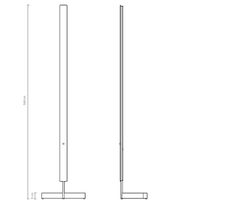 Lampadaire, F-Model, acier inoxydable, LED, dim, 2700K, 2050 lm, L37cm, H164cm - Anour