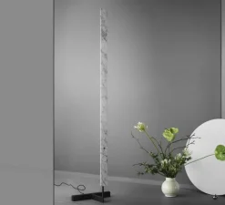 Lampadaire, F-Model, blanc, LED, dim, 2700K, 2050 lm, L37cm, H164cm - Anour